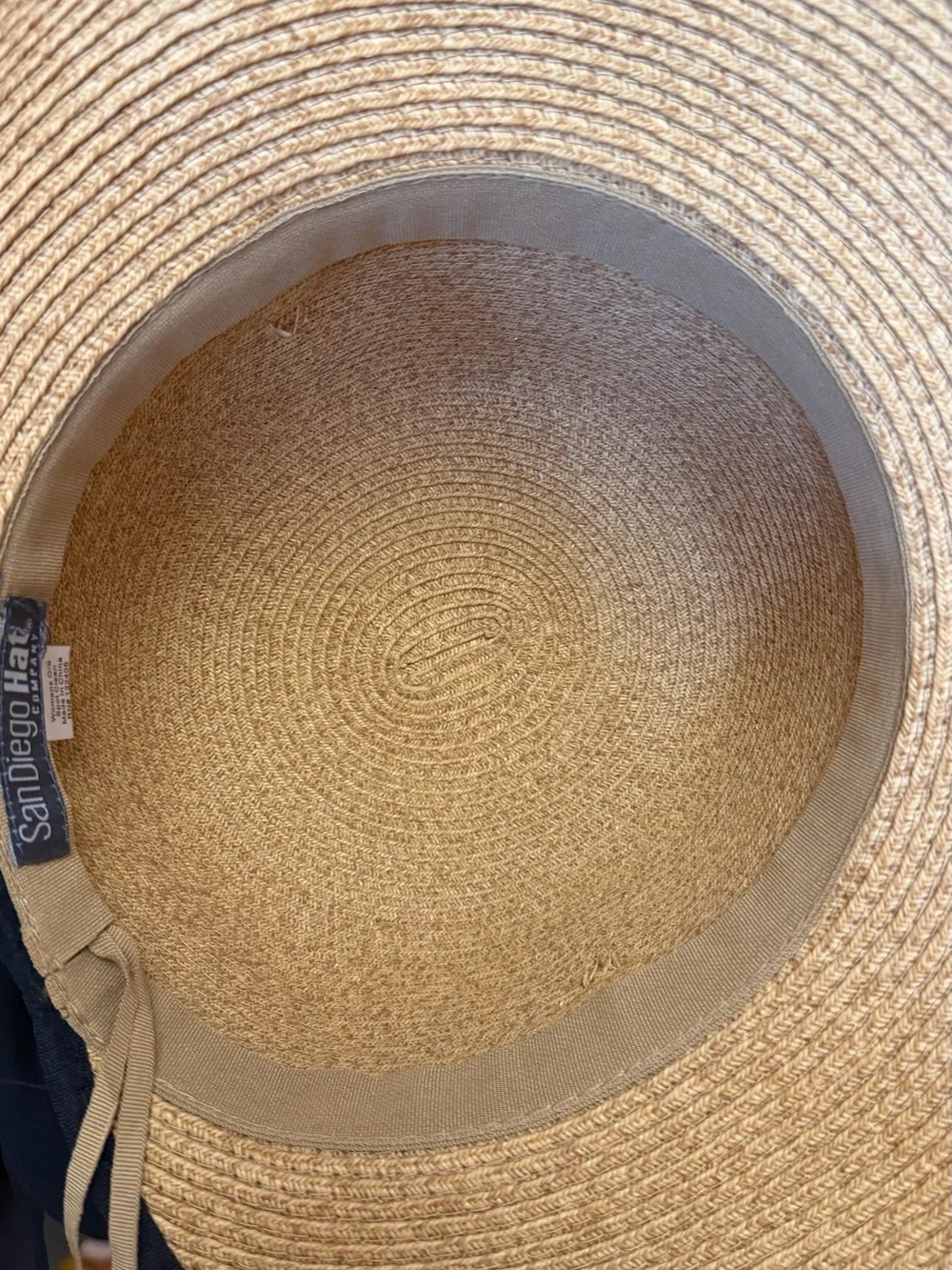 VINTAGE SAN Diego Hat Co. Bow Straw Wide Brim Sun Hat - Picture 4 of 5
